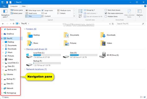 Navigation Pane .
